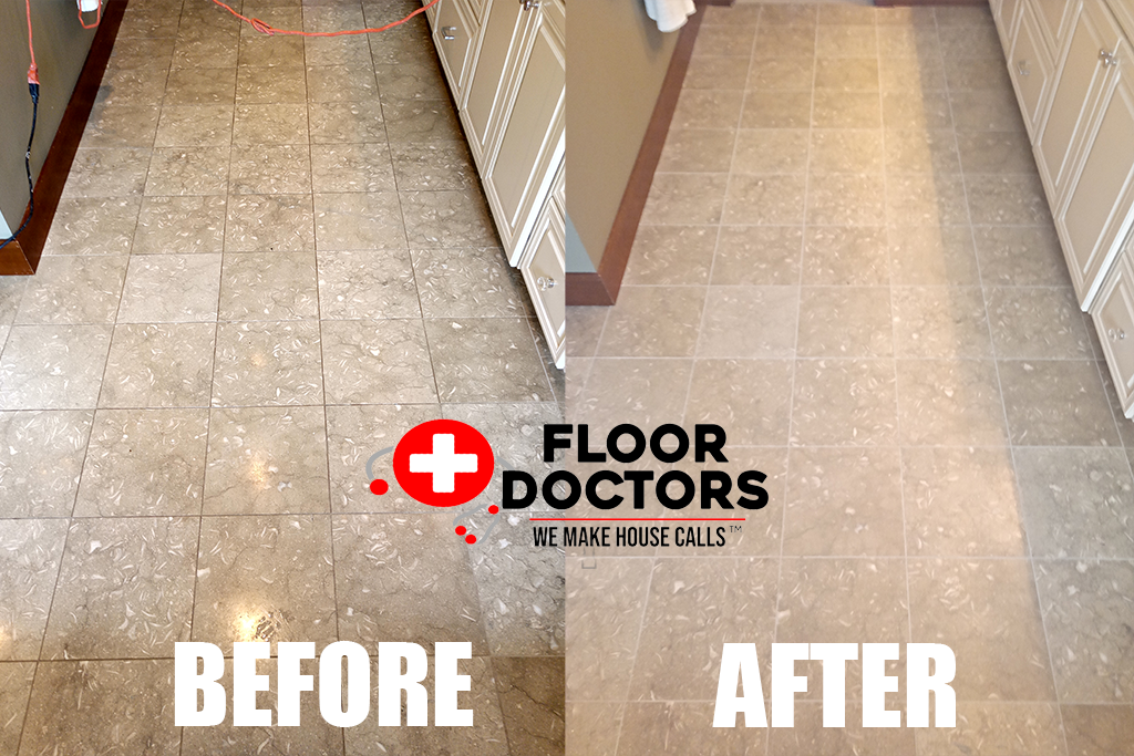 Kitchen Floor Deep Clean before and after