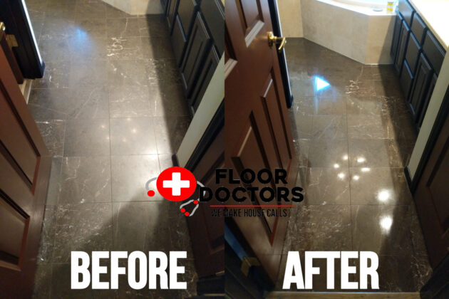 Marble Floor Polish before and after