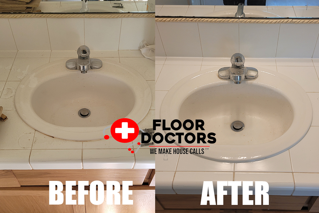 Tile Countertop & Sink before and after