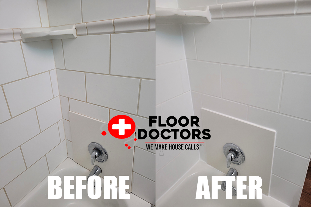 White Subway Tub Surround before and after